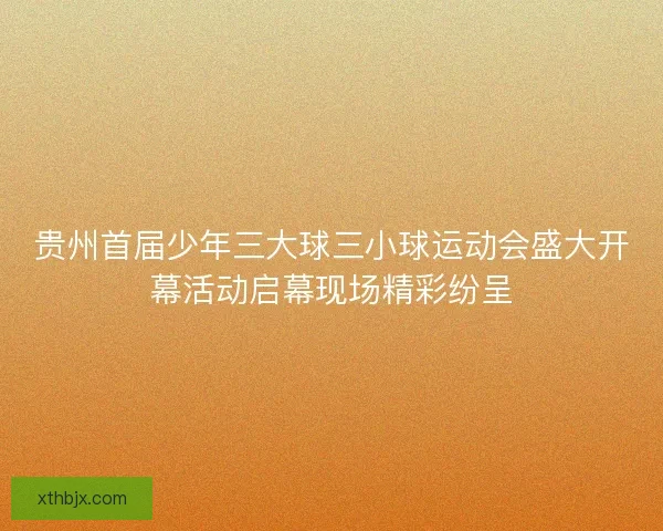贵州首届少年三大球三小球运动会盛大开幕活动启幕现场精彩纷呈