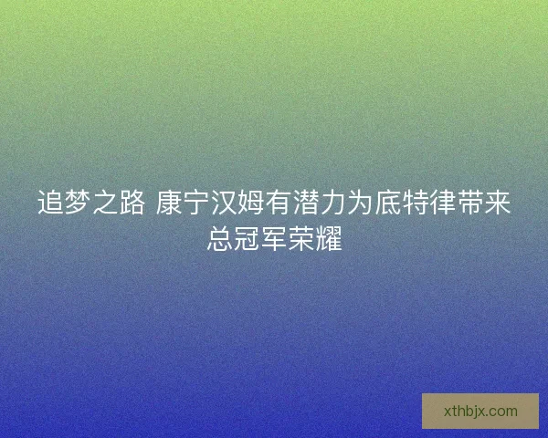 追梦之路 康宁汉姆有潜力为底特律带来总冠军荣耀